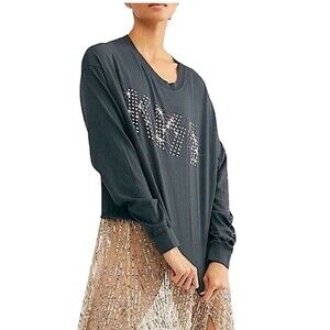 Daydreamer Free People KISS Top Dolman Band Graphic Tee Grunge Relaxed